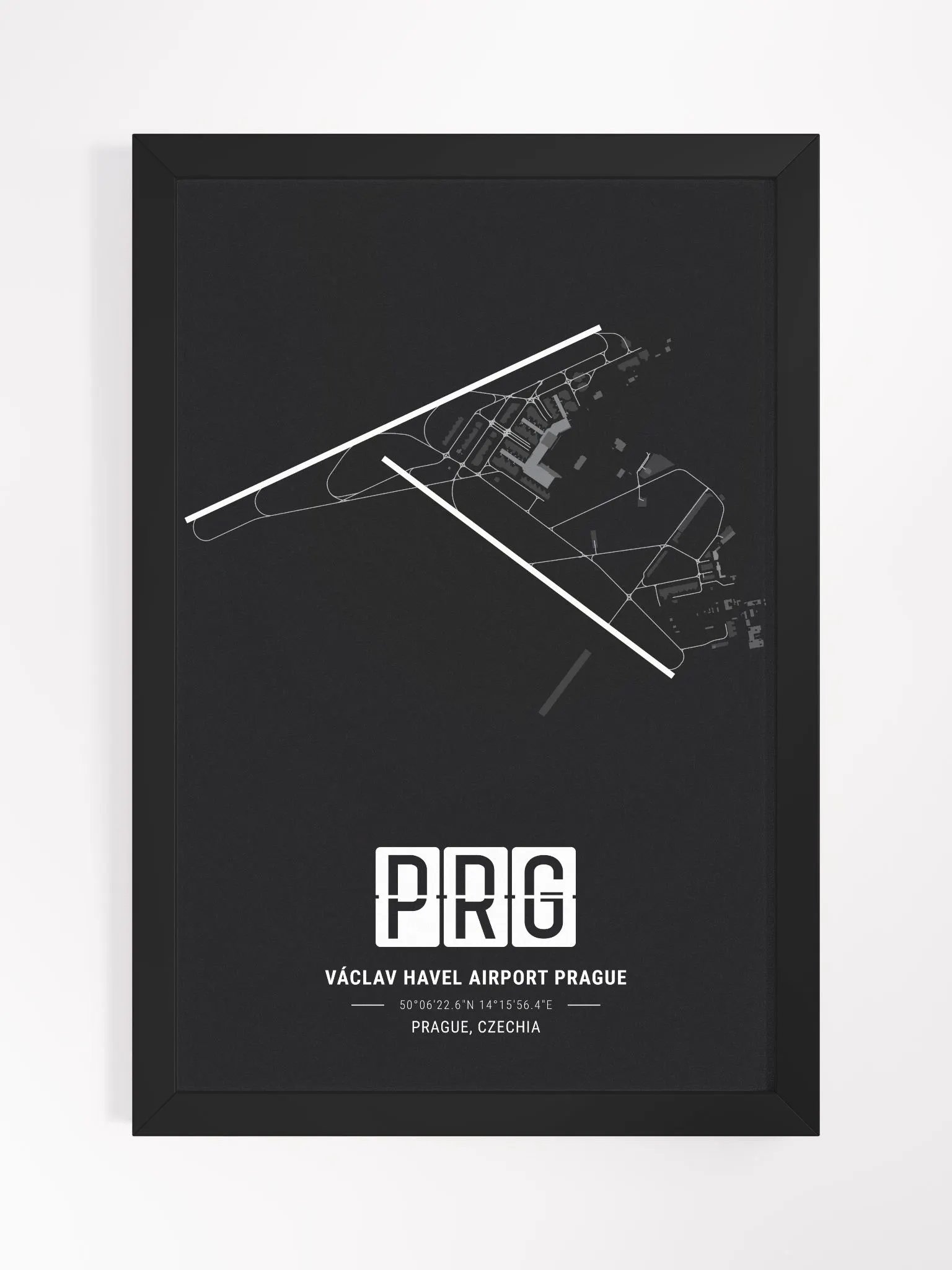 Framed Airport PRG Premium Map On Matt Paper product image (1)