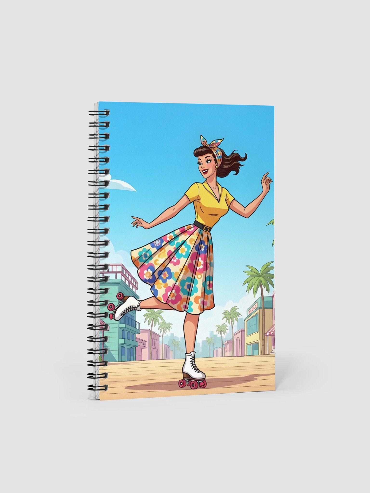Retro Roller Skating Fun & Sunshine Quote Notebook product image (1)