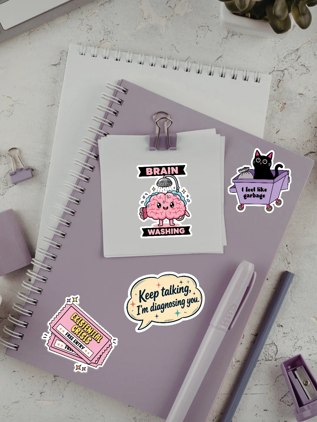 Existential Crisis Starter Pack | 4-Piece Psychology Sticker Set product image (13)