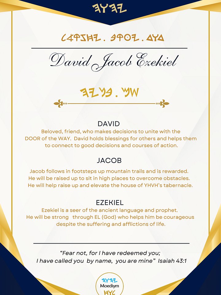 Full name Paleo Hebrew personally translated name meaning certificate | name art print | Style 1 | (Digital Download) product image (1)