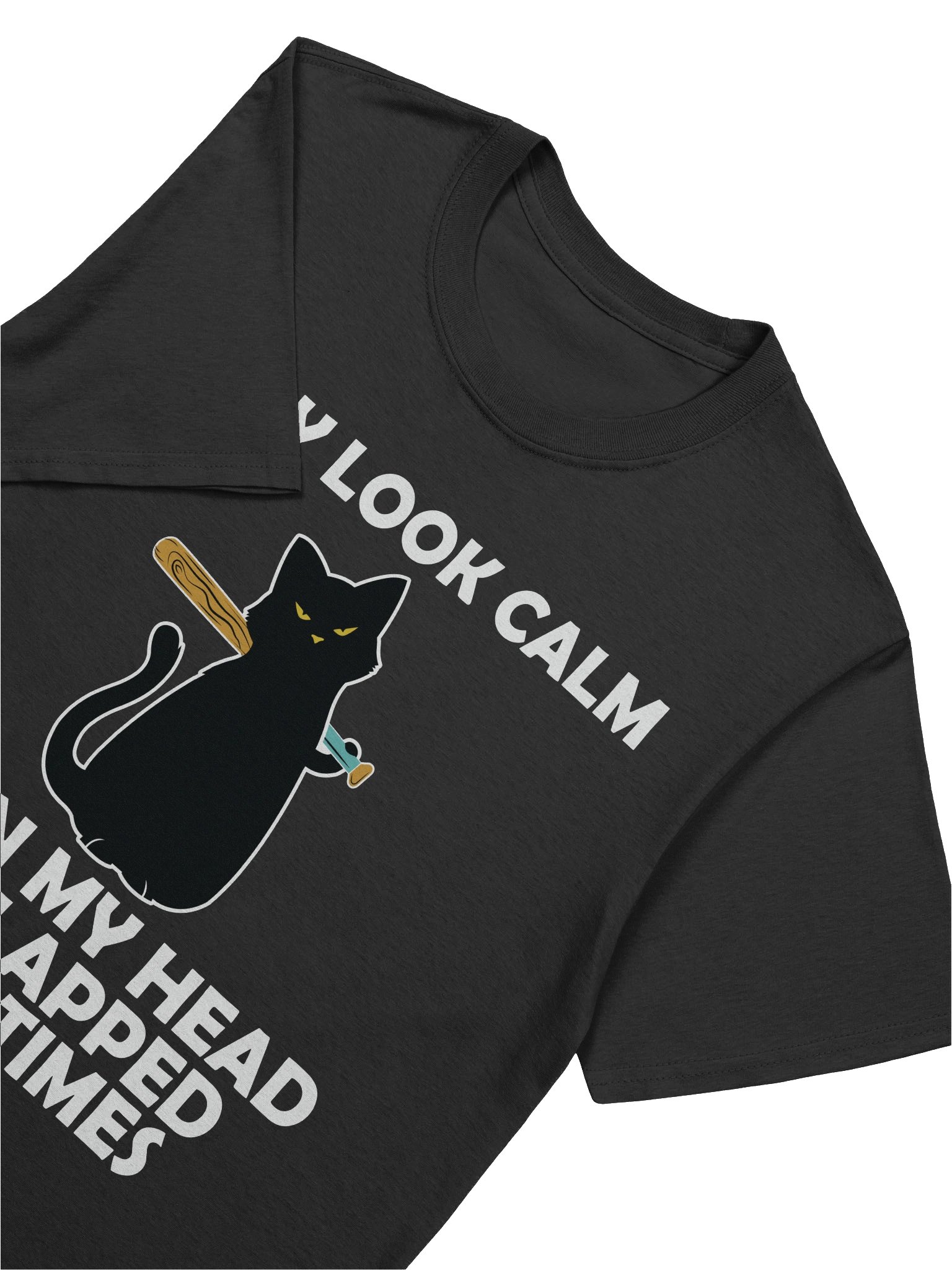 Meme – Psycho Black Cat – Bat Slap – Gildan Softstyle T-Shirt product image (5)