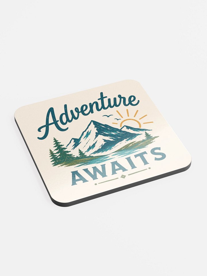 Adventure Awaits Retro Camping Cork Coaster product image (2)