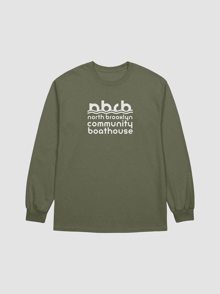 Gildan Long Sleeve Unisex Tee - Full Logo in White product image (13)