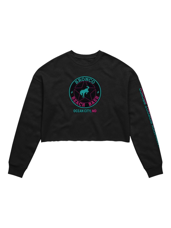 2025 Bronco Beach Bash Ocean City / Destination Bigfoot Bronco Collab | Bella+Canvas Women's Fleece Crop Sweatshirt (Multiple Colors Available) product image (1)
