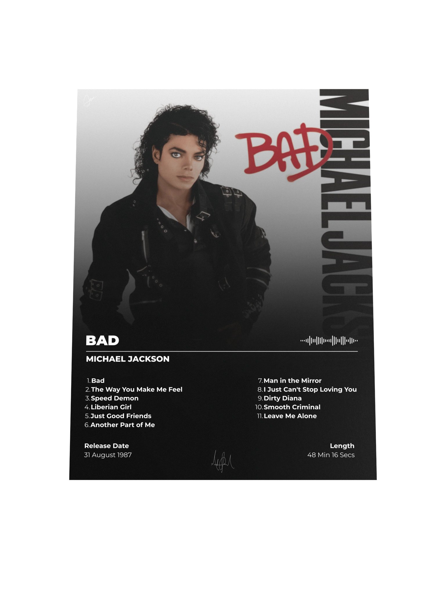 Michael Jackson BAD Album Poster product image (7)