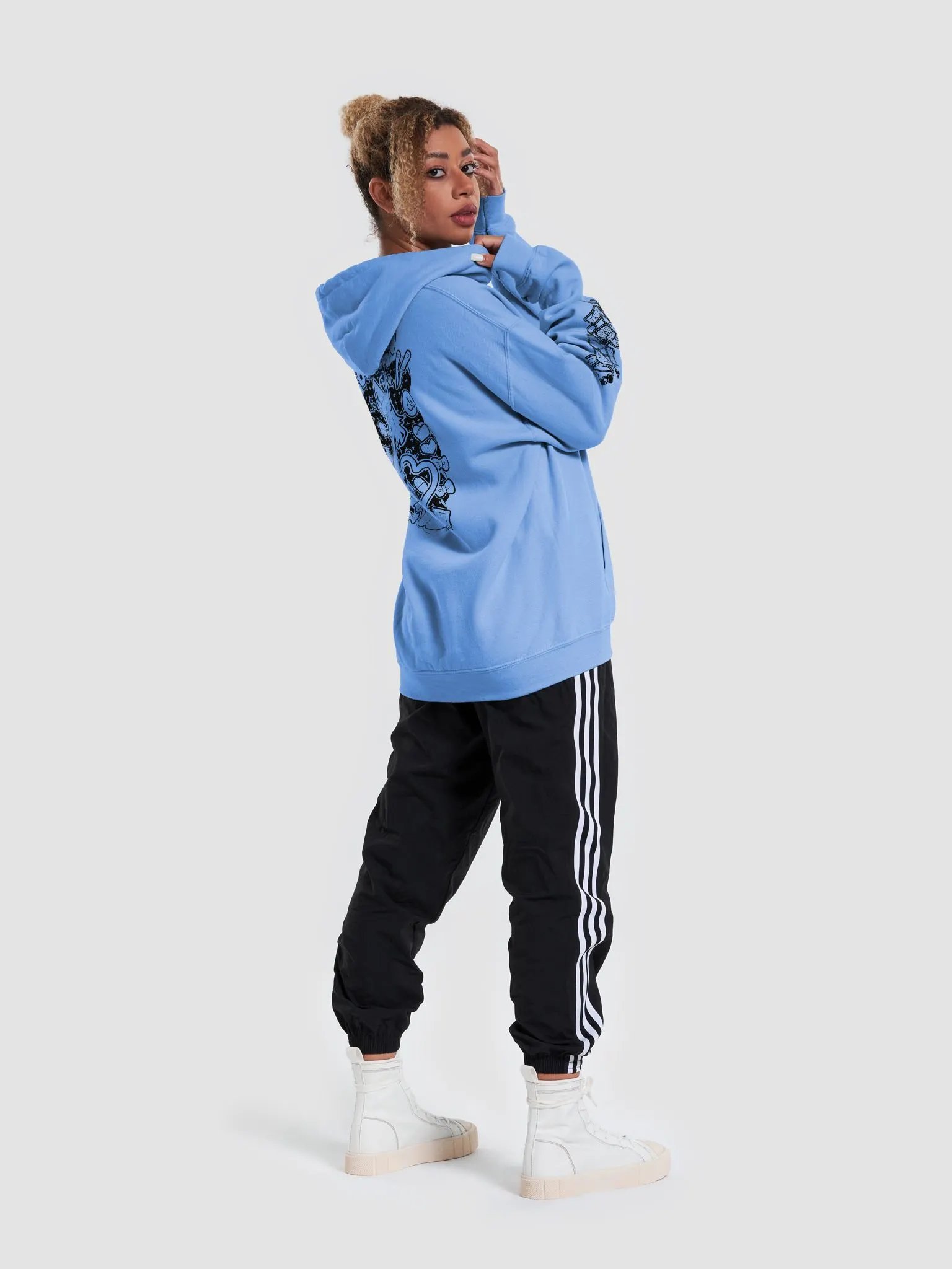 hoodie but with black print product image (6)