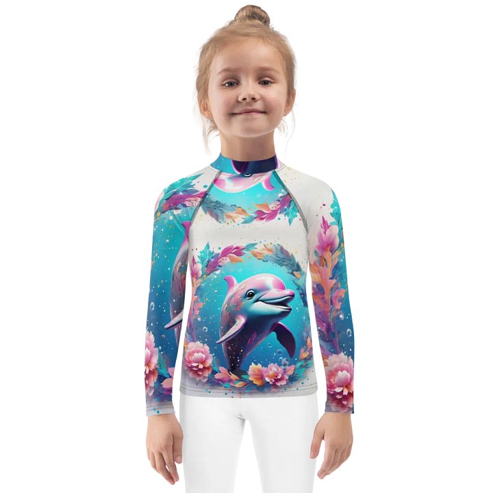 Kids dolphin rash guard product image (1)