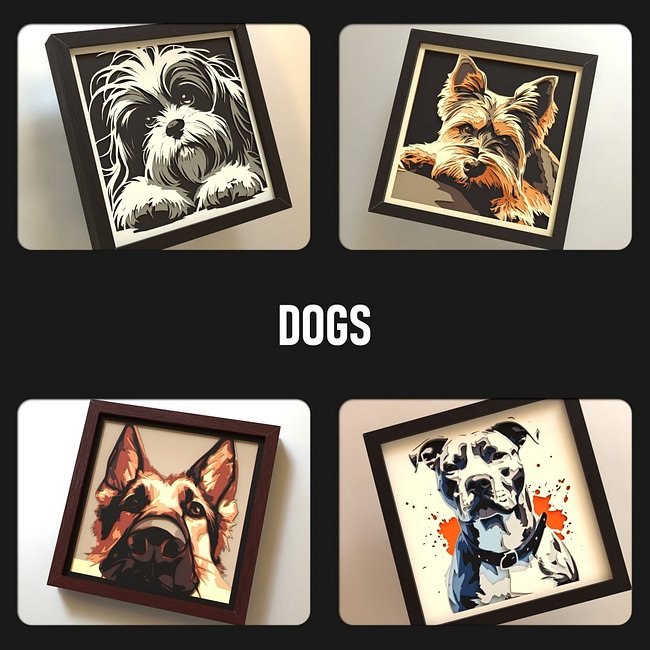 Dog Layered 3D SVG