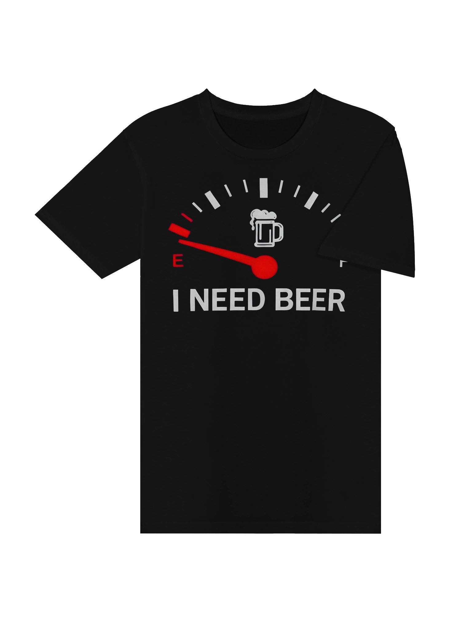 I Need Beer Shirt, Funny Beer Fuel Gauge Tee, Beer Lover Gift, Drinking Humor T-Shirt product image (20)