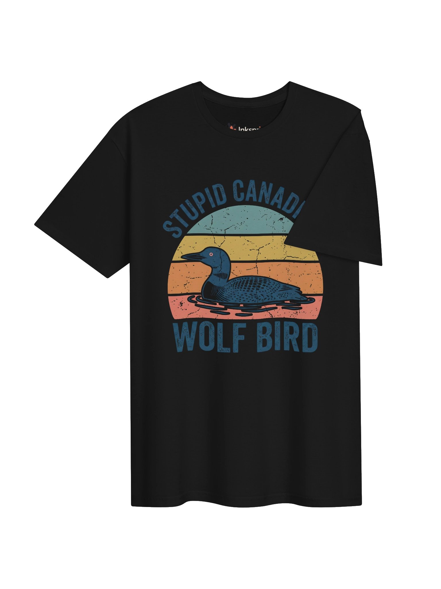 Stupid Canadian Wolf Bird Retro Tee product image (42)