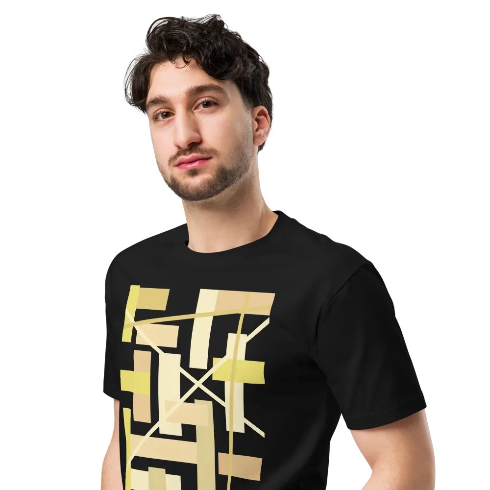 Black Background Golden Geometric Square Rectangle Line Pattern product image (4)