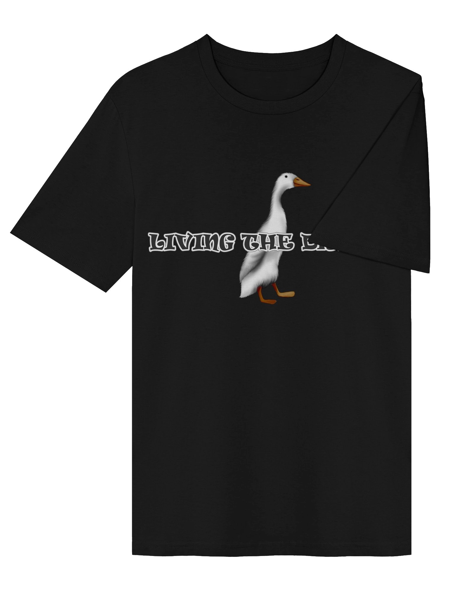 Duck "LIVING THE DREAM" T-Shirt. Unisex Stanley/Stella Organic Ribbed Neck T-Shirt product image (3)