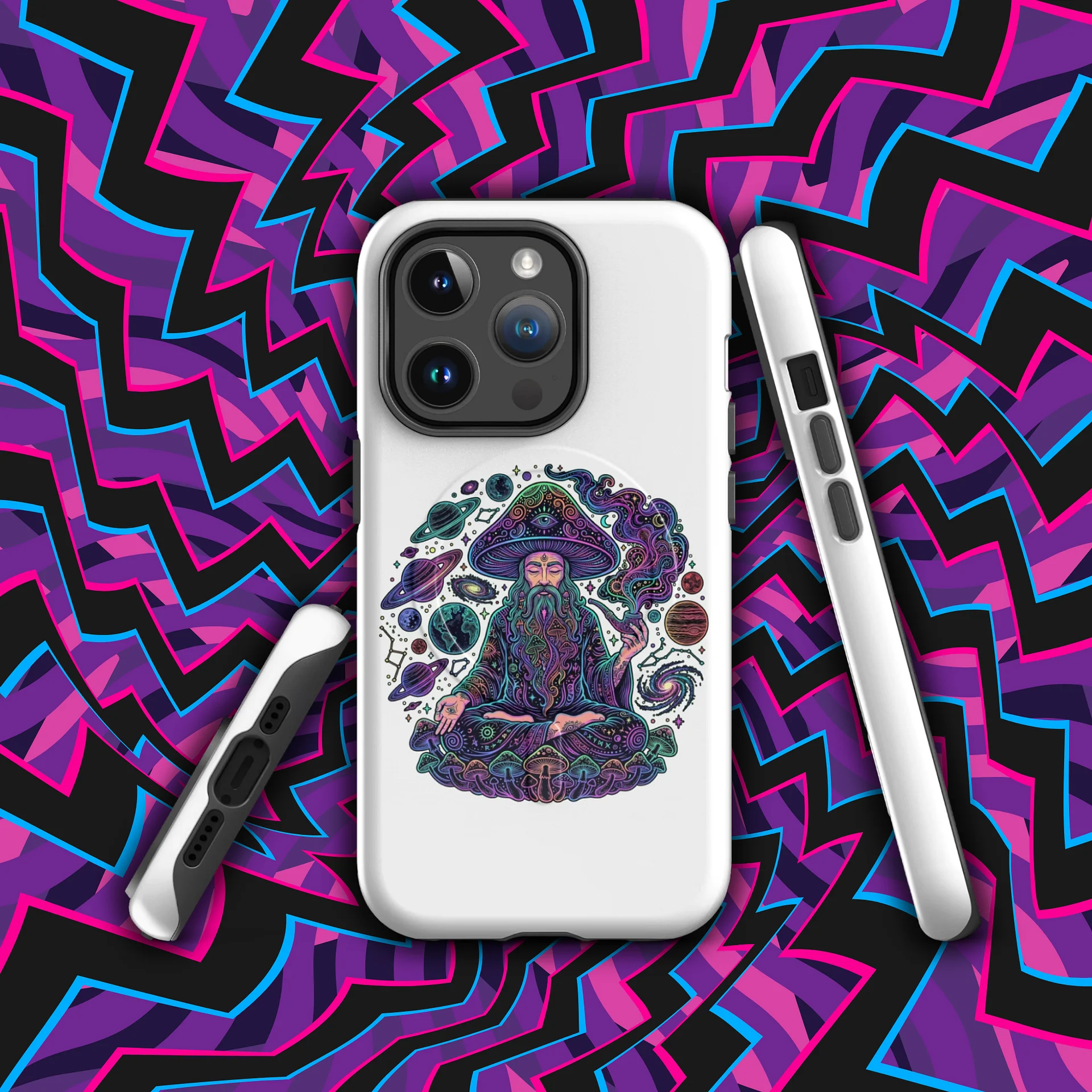 Meditating Mushroom Wizard Phone Case product image (1)