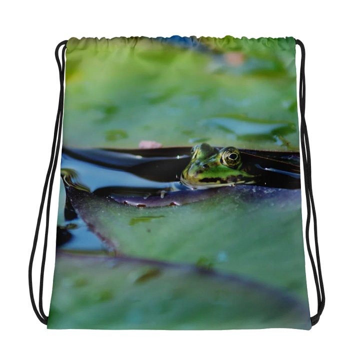 Drawstring bag - Frog under lily pad product image (1)