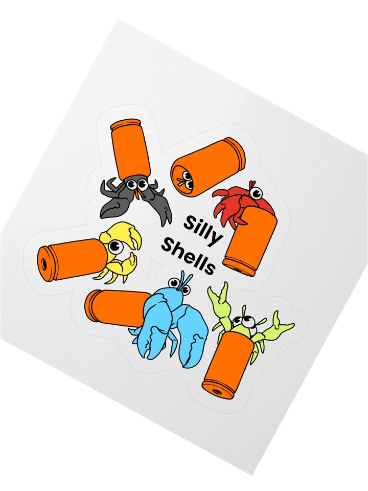 Silly Shell Hermit Crabs (Hotkoin Art) Sticker! product image (2)