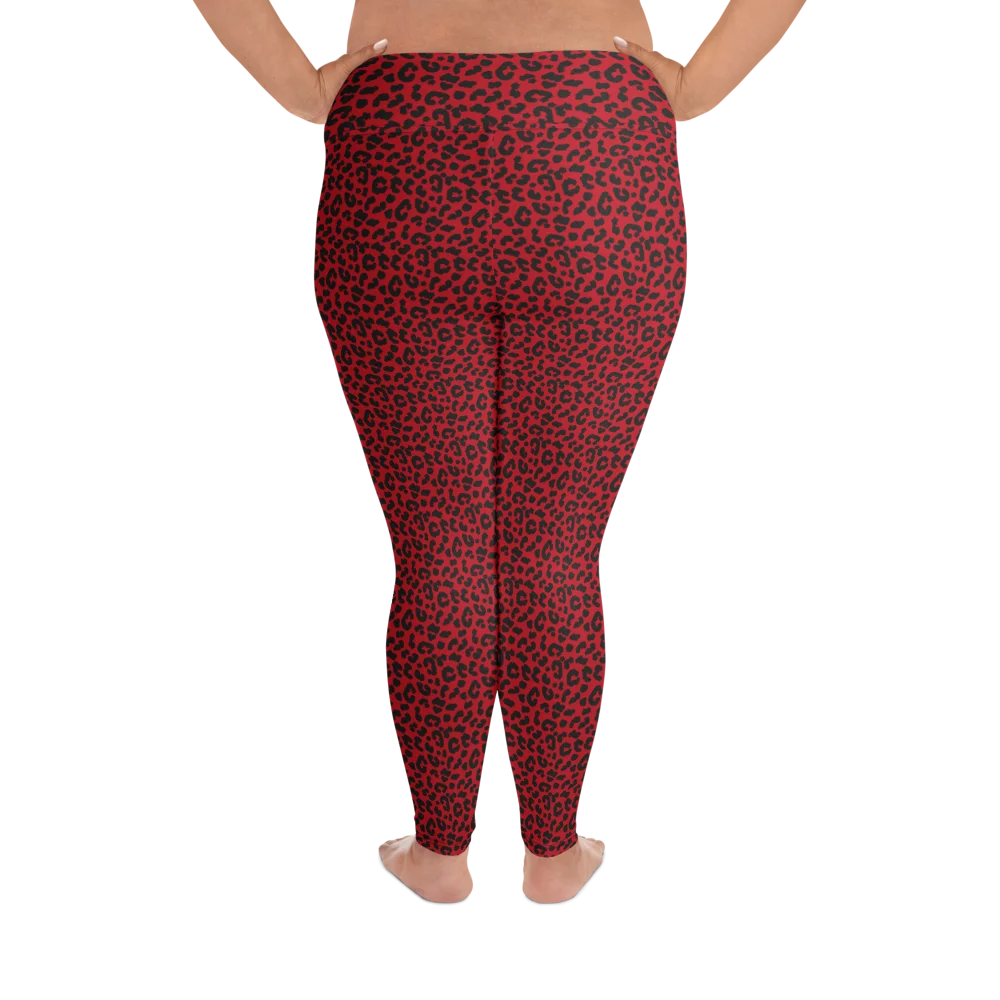 Bold Red Leopard Print Plus Size Leggings product image (2)