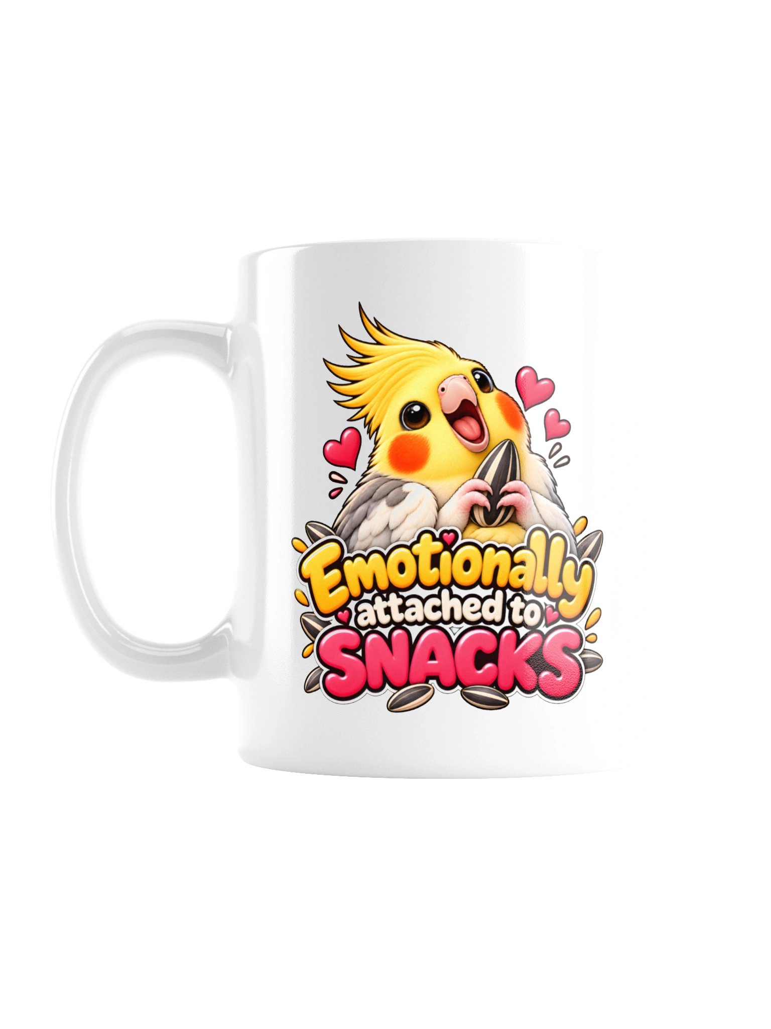 Emotionally Attached to Snacks – Funny Cockatiel Mug product image (2)