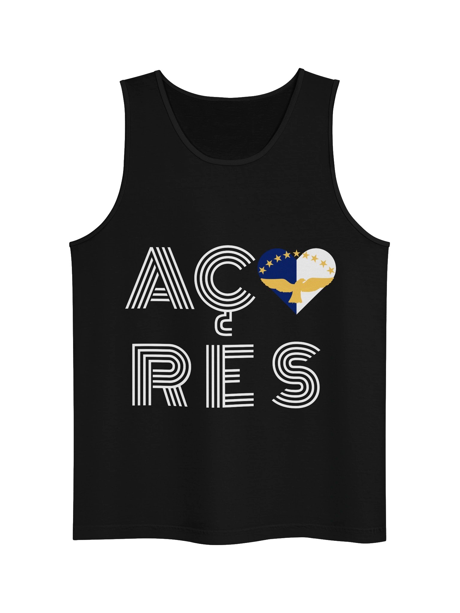 azores lines (white text) tank top product image (1)