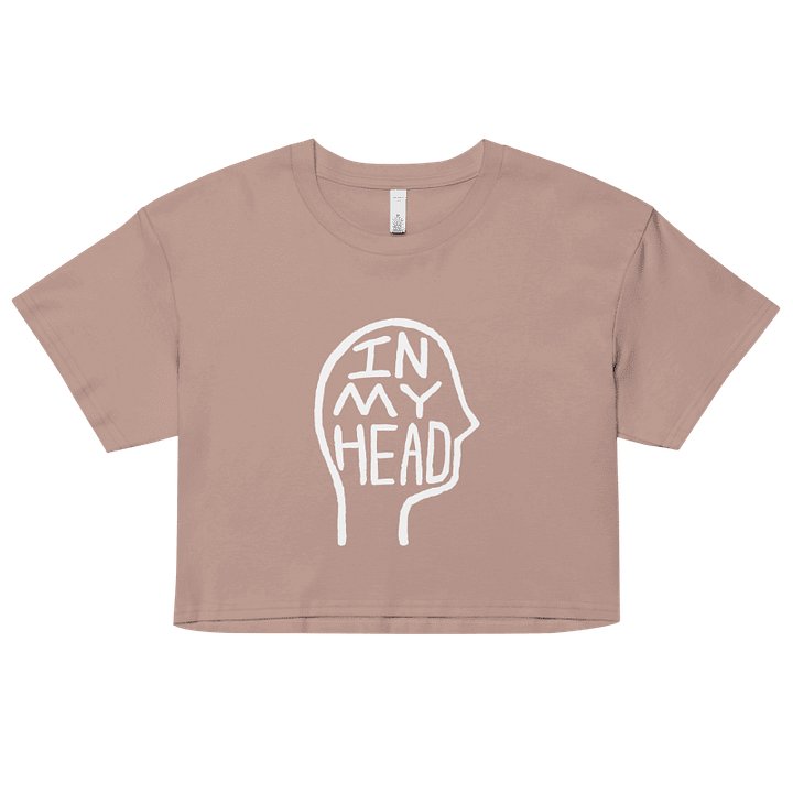 In My Head (white design) printed cotton crop top product image (1)