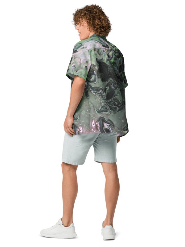 Metallic Green Fluid Acrylic Buttoned Shirt product image (8)