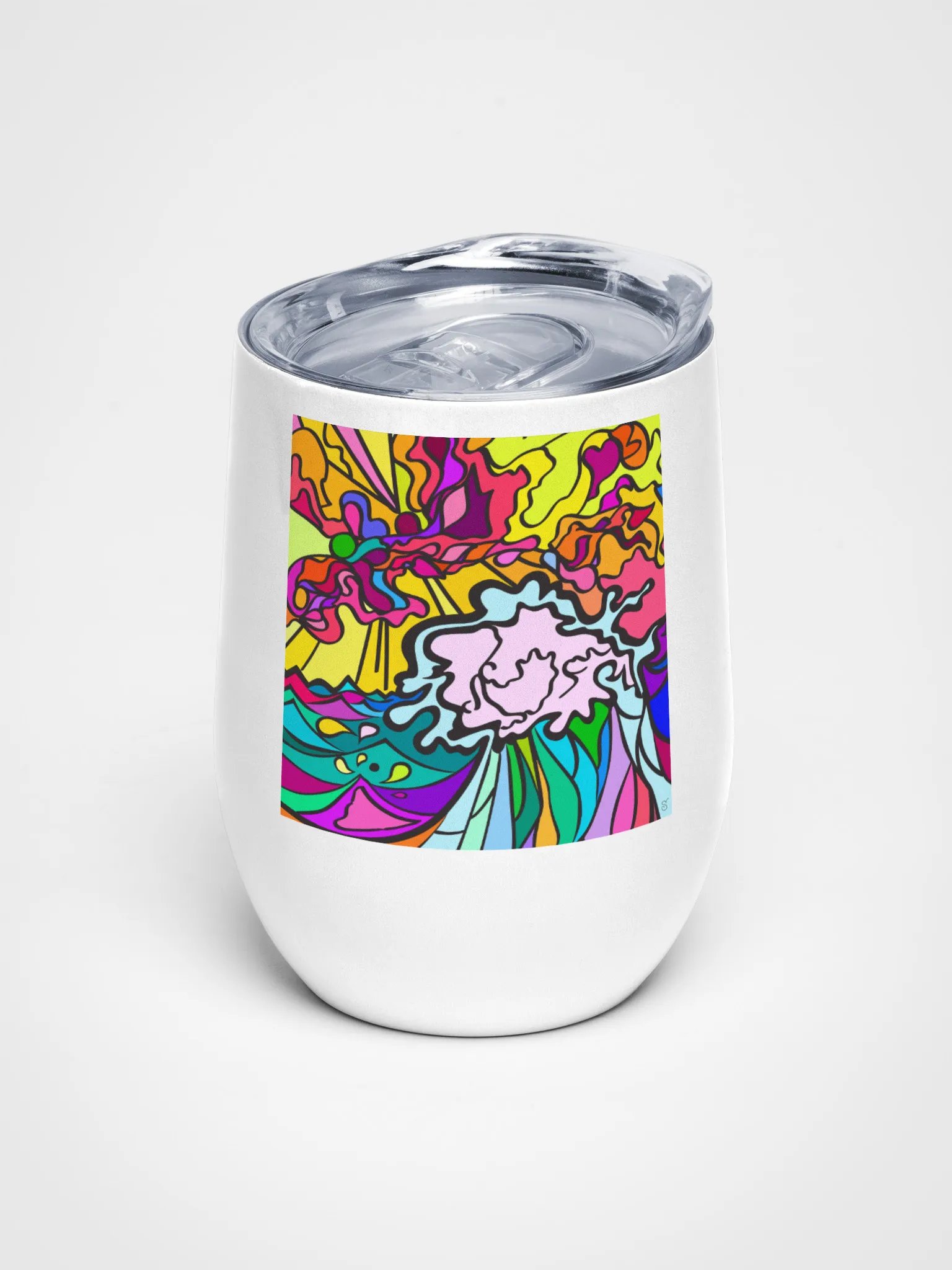 Spirited Swirls Wine Tumbler - Wave at Sunset product image (1)