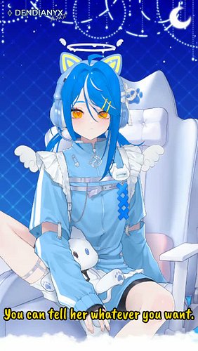 You can tell her whatever you want, but be NICE!
 
Heyooo, My name is Dendianyx, shortly just Denda. I'm an elven shapeshifte...