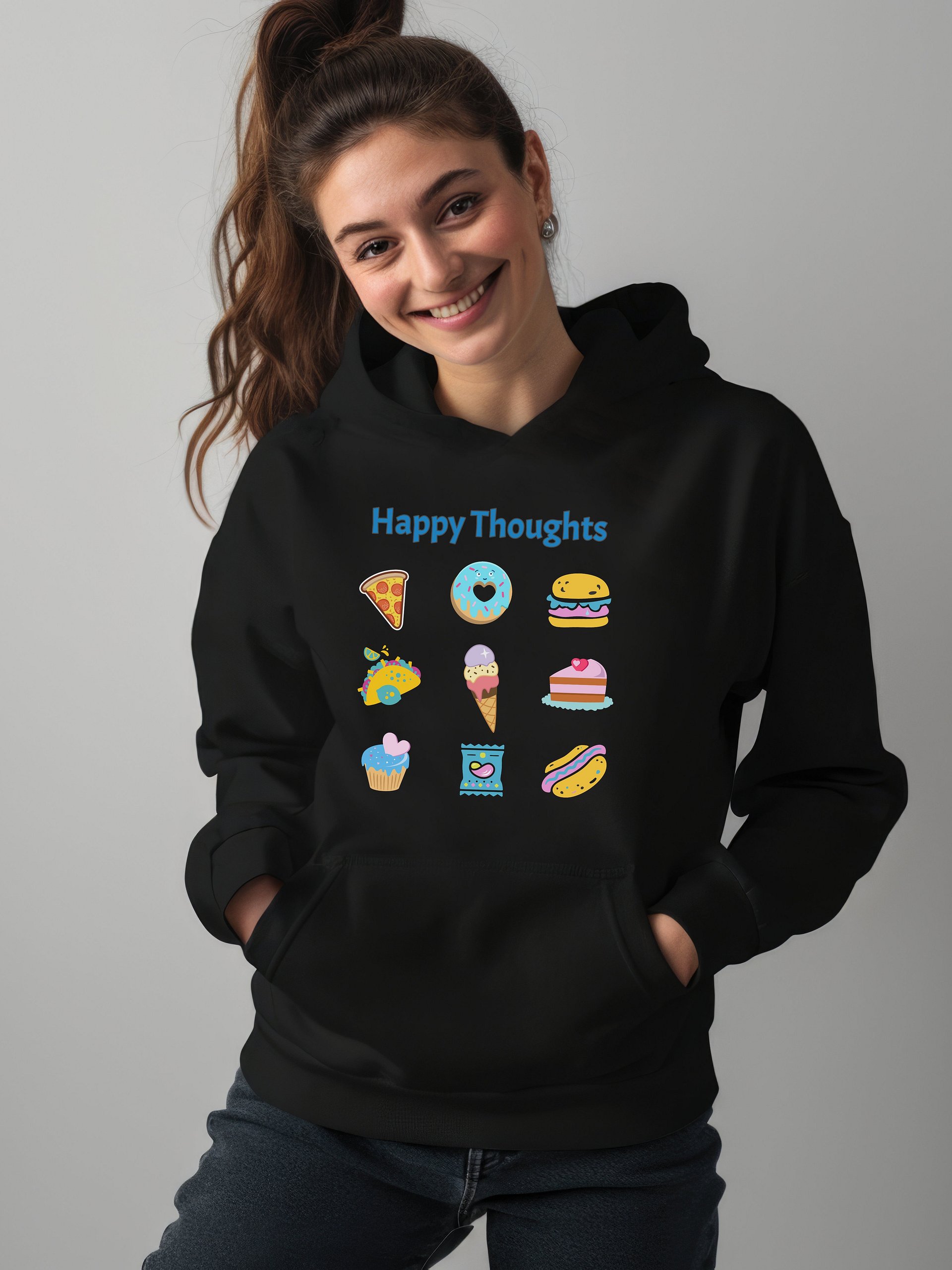 Happy Thoughts - Don't Judge Me - Junk Food - Gildan Classic Hoodie product image (1)
