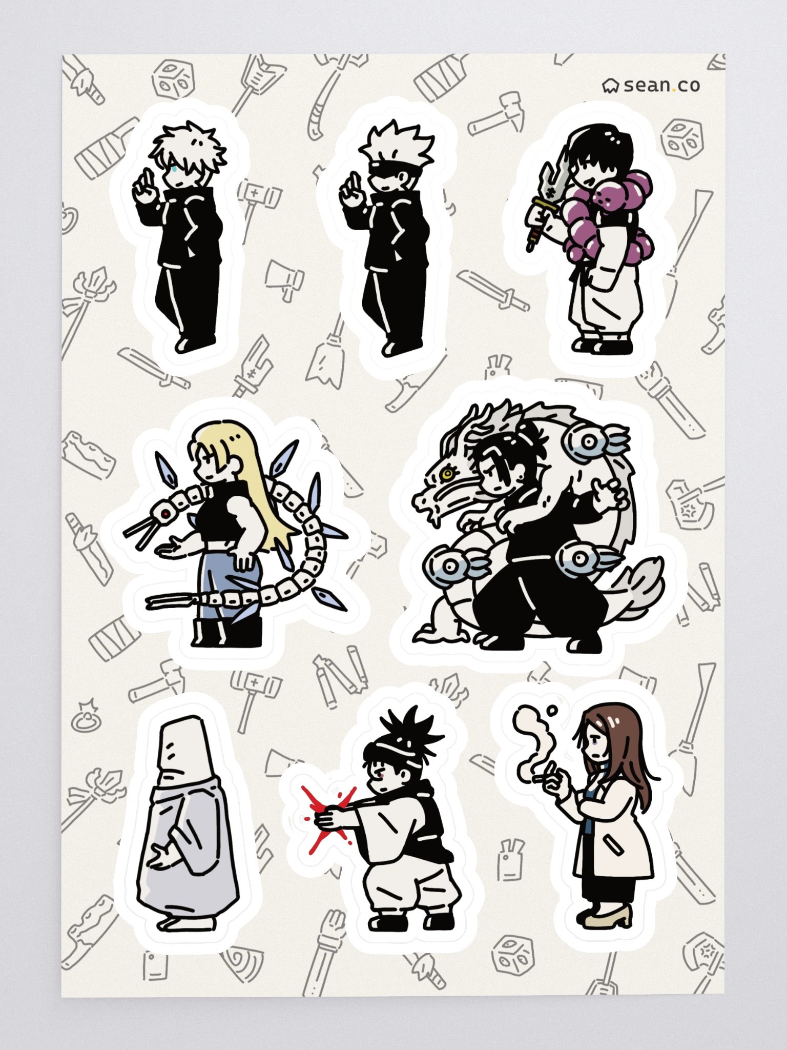 Rule-breakers Jujutsu Kaisen Sticker Sheet | Gojo Suguru Shoko Yuki Toji Choso Tengen product image (1)