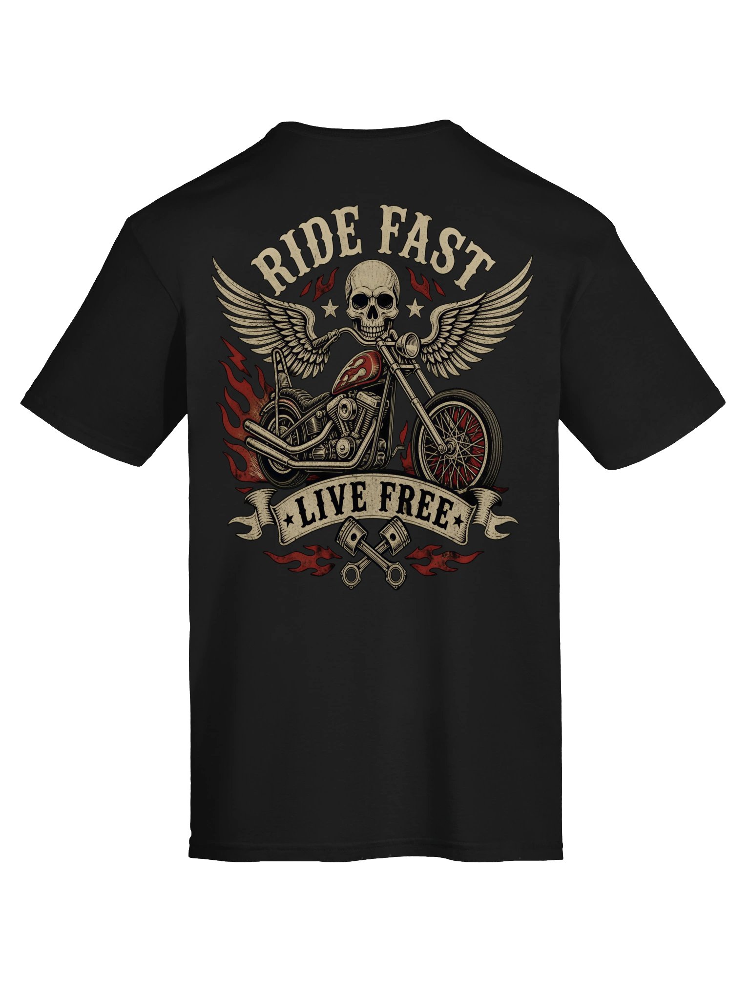 Ride Fast, Live Free Biker Skull Tee product image (7)