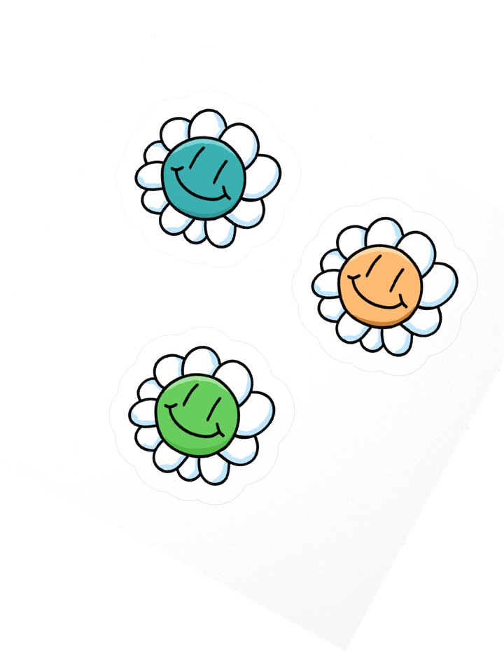 smiling flower stickers 1 product image (6)