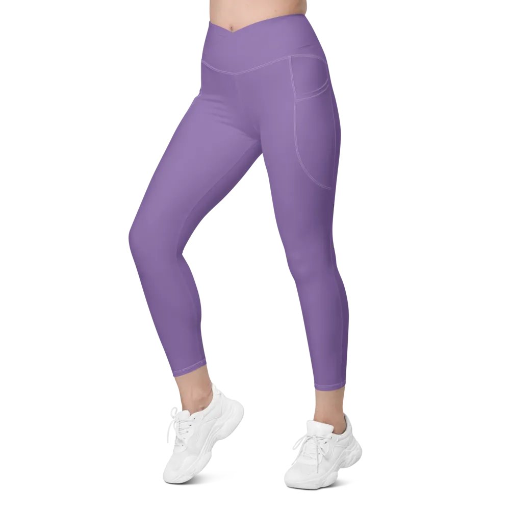 Purple Crossover Leggings with Pockets product image (7)