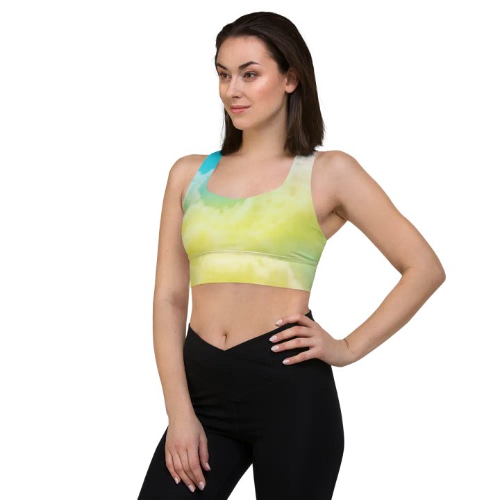 Blur cloud rainbow Design Longline Sports Bra - v8 product image (1)