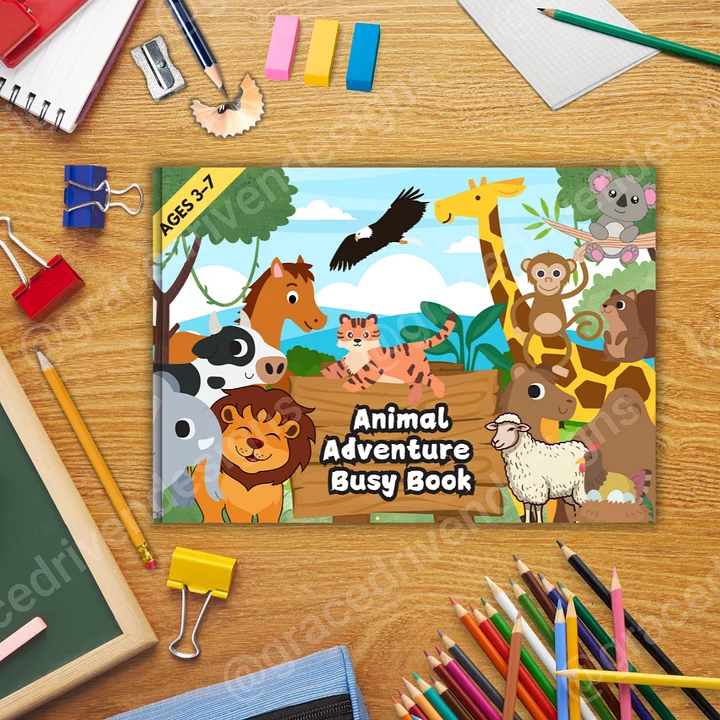 Animal Adventure Themed Busy Book | 50 Pages of Creative Digital Downloads for Young Explorers | Fun Activities for Ages 3–7 | Instant Download + Freebies product image (1)