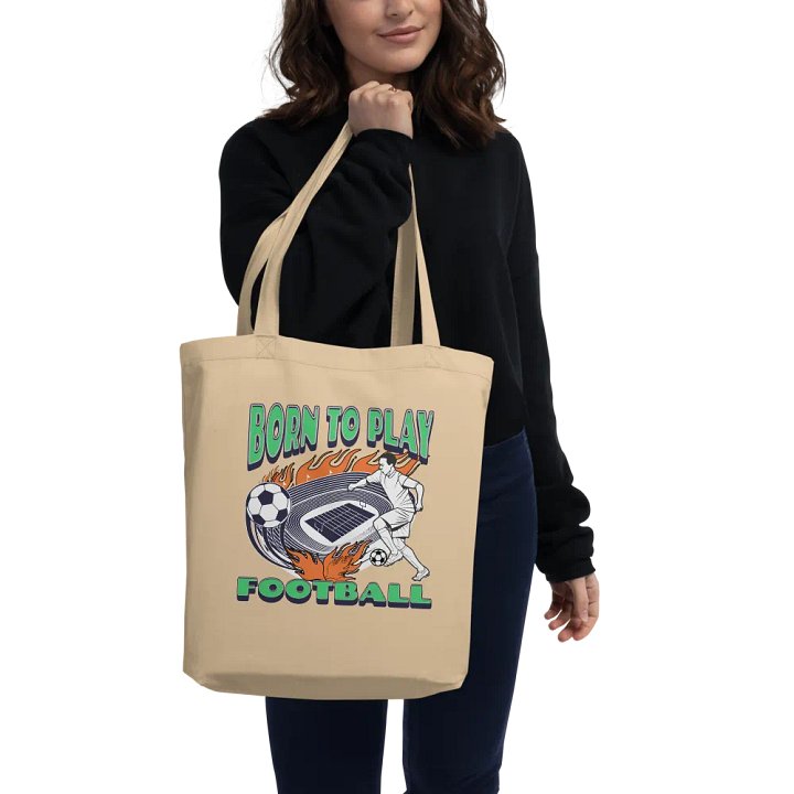 Born To Play Football Soccer Flaming Spirit Tote Bag product image (2)