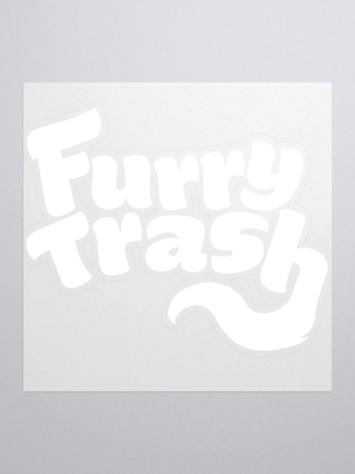Furry Trash Sticker – Bubble Logo (White) product image (1)