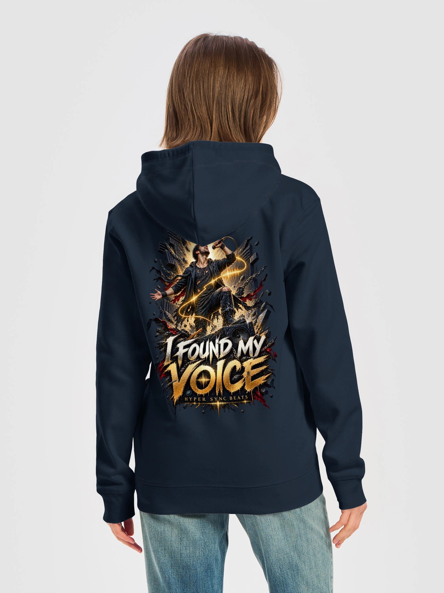 I Found My Voice—Hyper Sync Beats Organic Premium Side Pocket Graphic Hoodie product image (6)