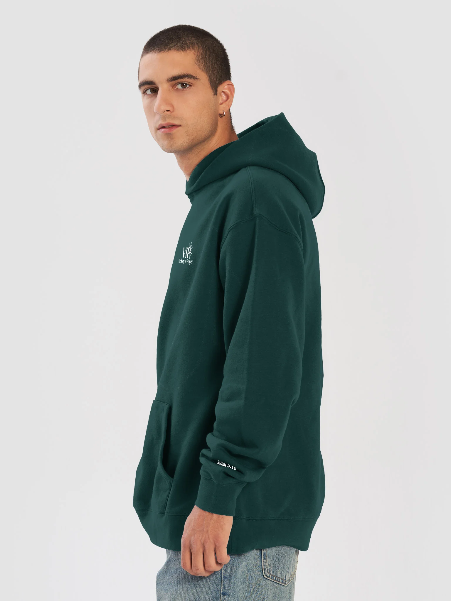 Embroidered Unisex VIP Hoodie with John 3:16 on sleeve product image (8)