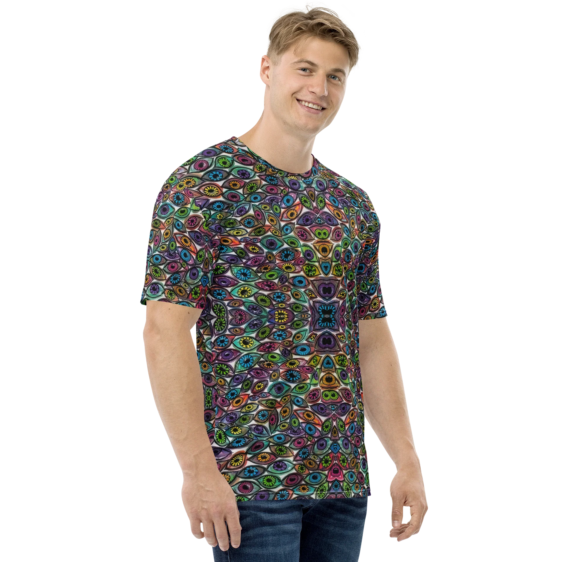 Unisex Colorful Eyes Crew Neck T Shirt | Eye See You Too product image (4)