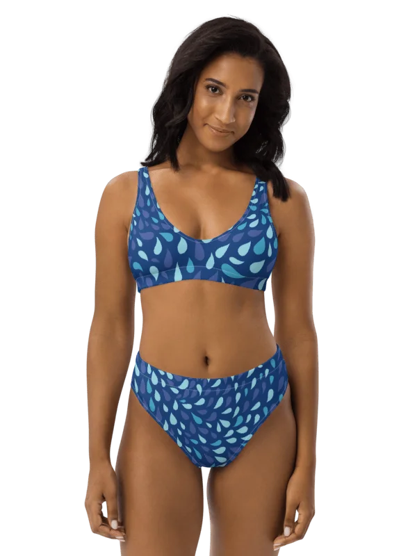 His House Womens High Waisted Bikini Set - Blue Wave product image (3)