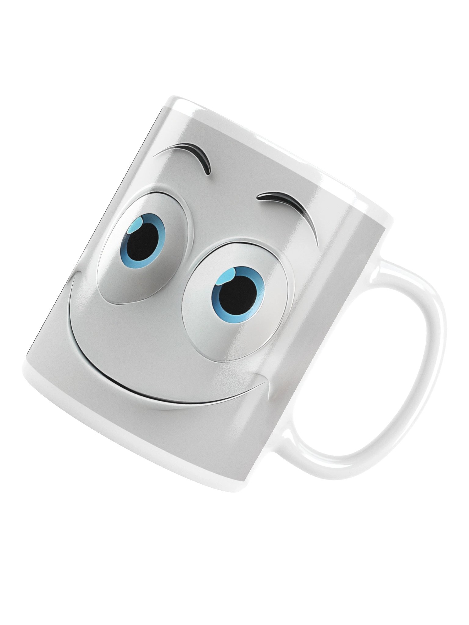 Cute Smiling Face Coffee Mug with Big Blue Eyes - Funny Ceramic Mug Gift product image (13)
