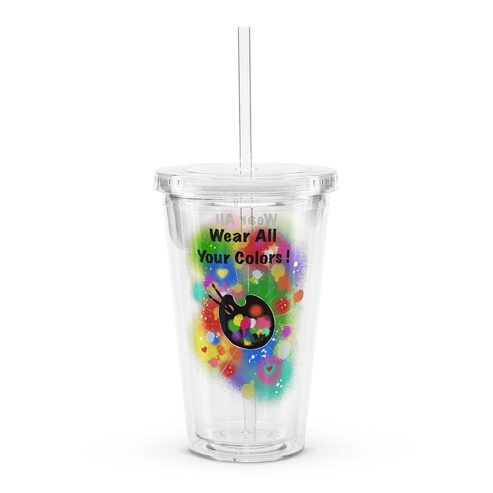 Clear 16 oz Tumbler 'Arty Colors' product image (1)