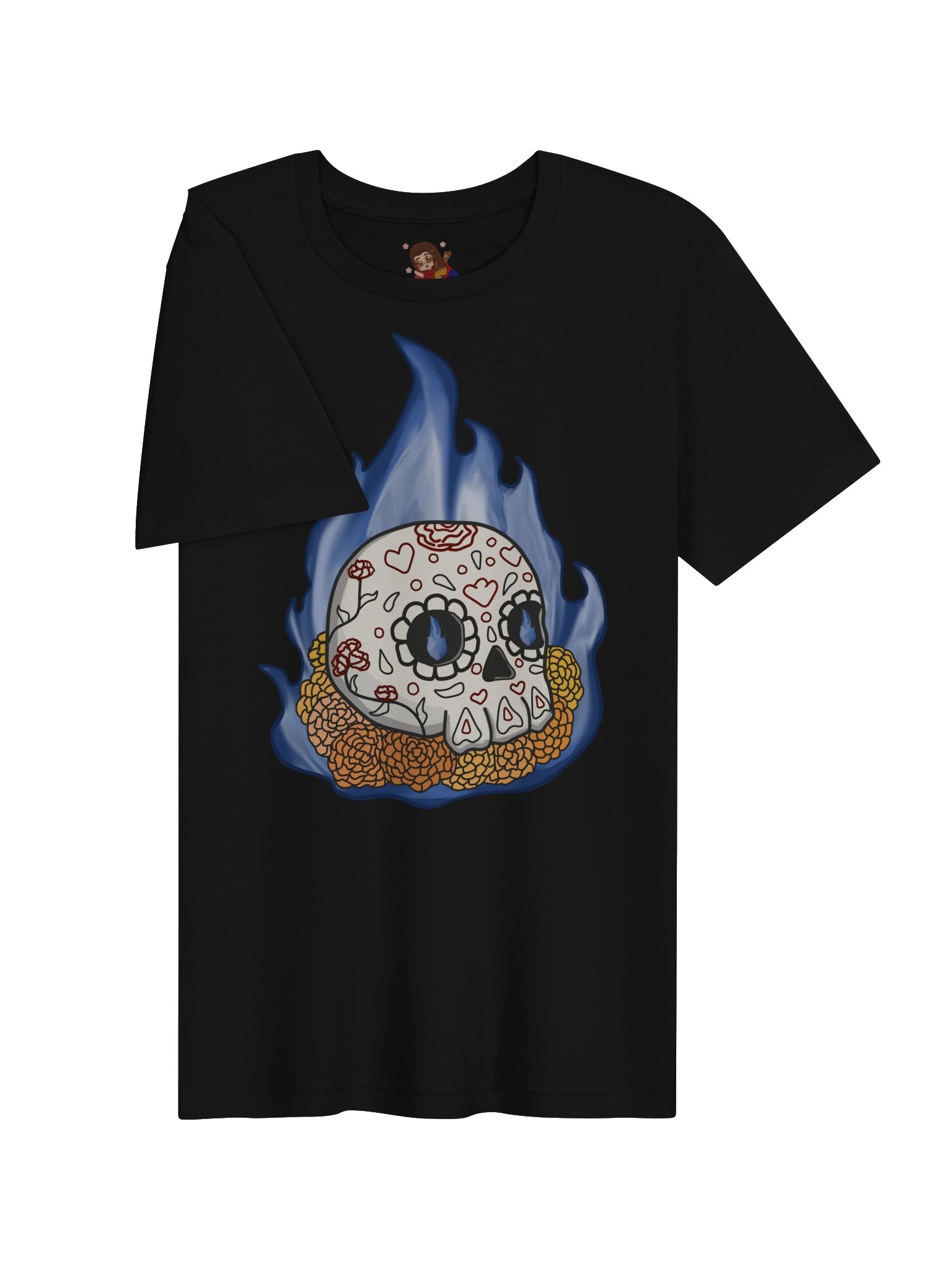Flaming Sugar Skull Tee product image (6)