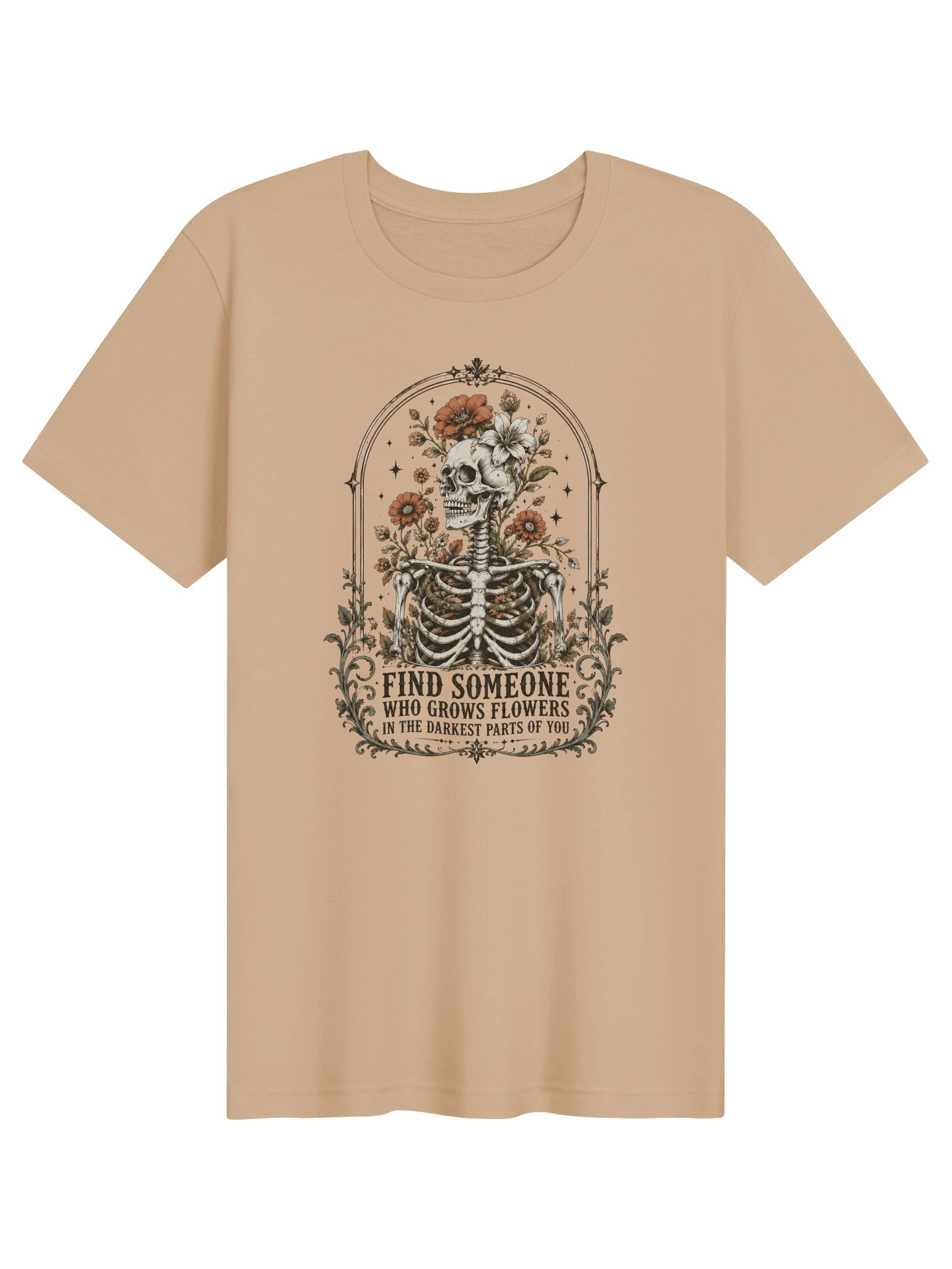 Find Someone Who Grows Flowers T-Shirt | Gothic Skeleton Floral Tee product image (12)