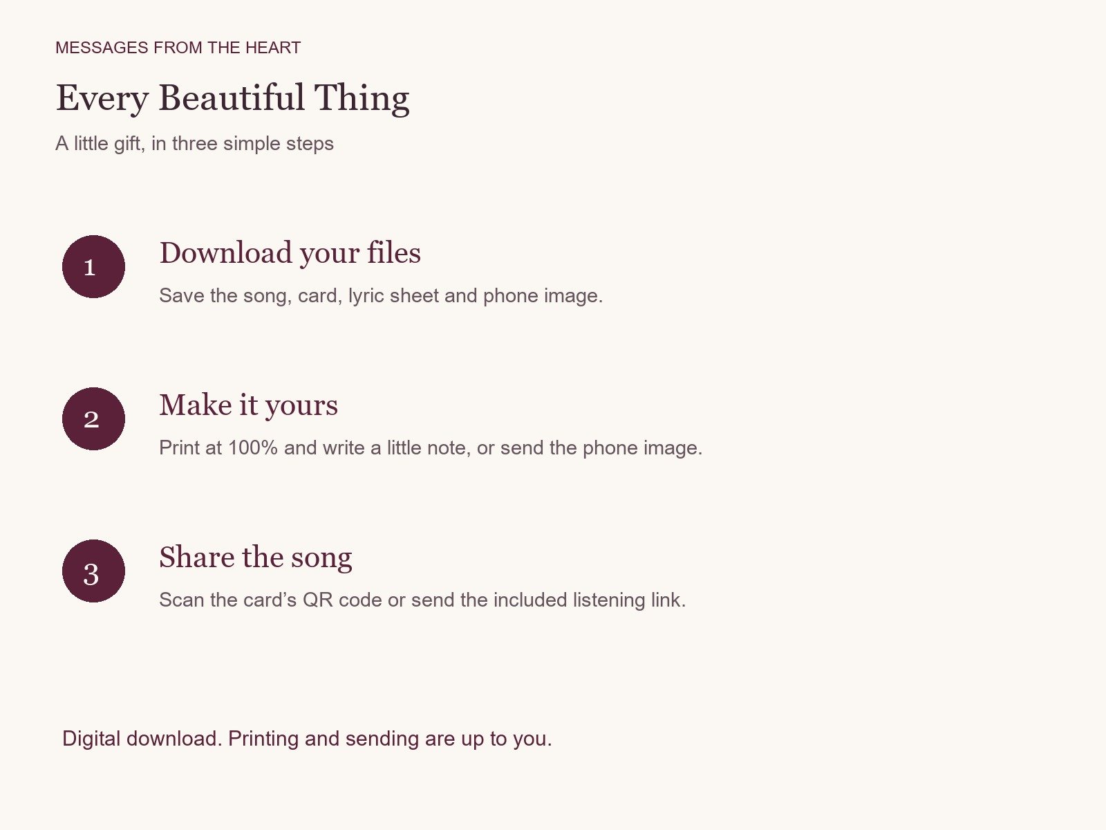 Every Beautiful Thing — Printable Song Gift product image (3)