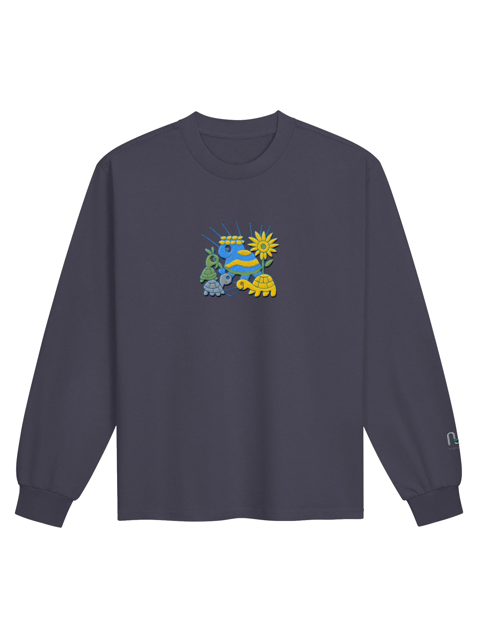 Turtle Crown & Sunflower Rays – Winter Bloom Edition - Long Sleeve Shirt – Embroidered product image (1)