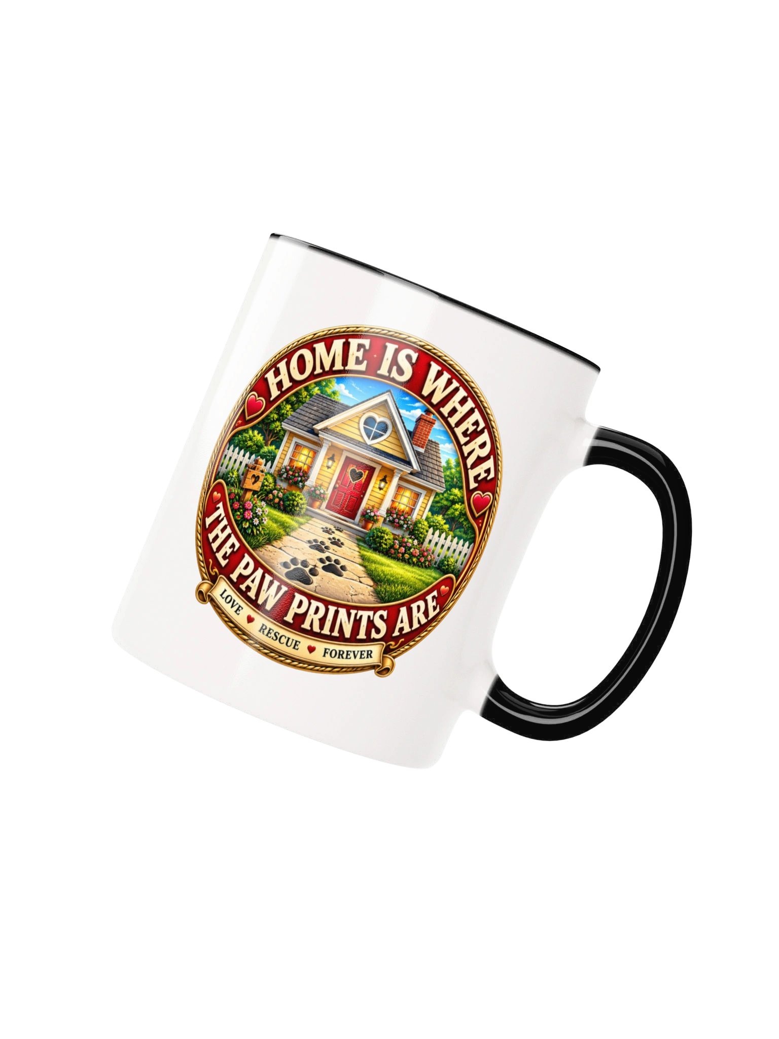 Home Is Where the Paw Prints Are Two Mug Color product image (2)