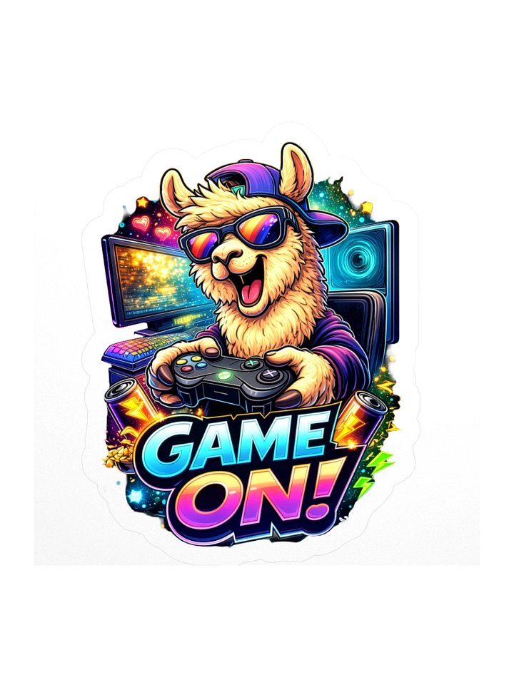Game On, Llama — Vinyl Sticker product image (1)