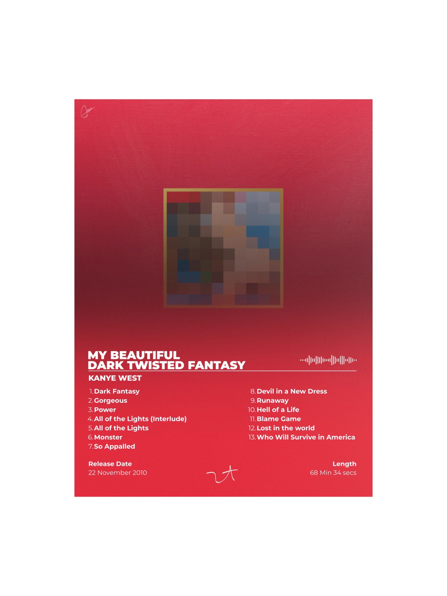 Kanye West Dark Fantasy Album Poster product image (2)