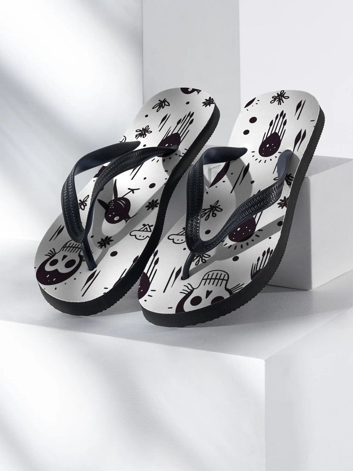 Flip-Flops – Design: Small skulls, birds, and doodles 💀🐦🖍️ product image (1)