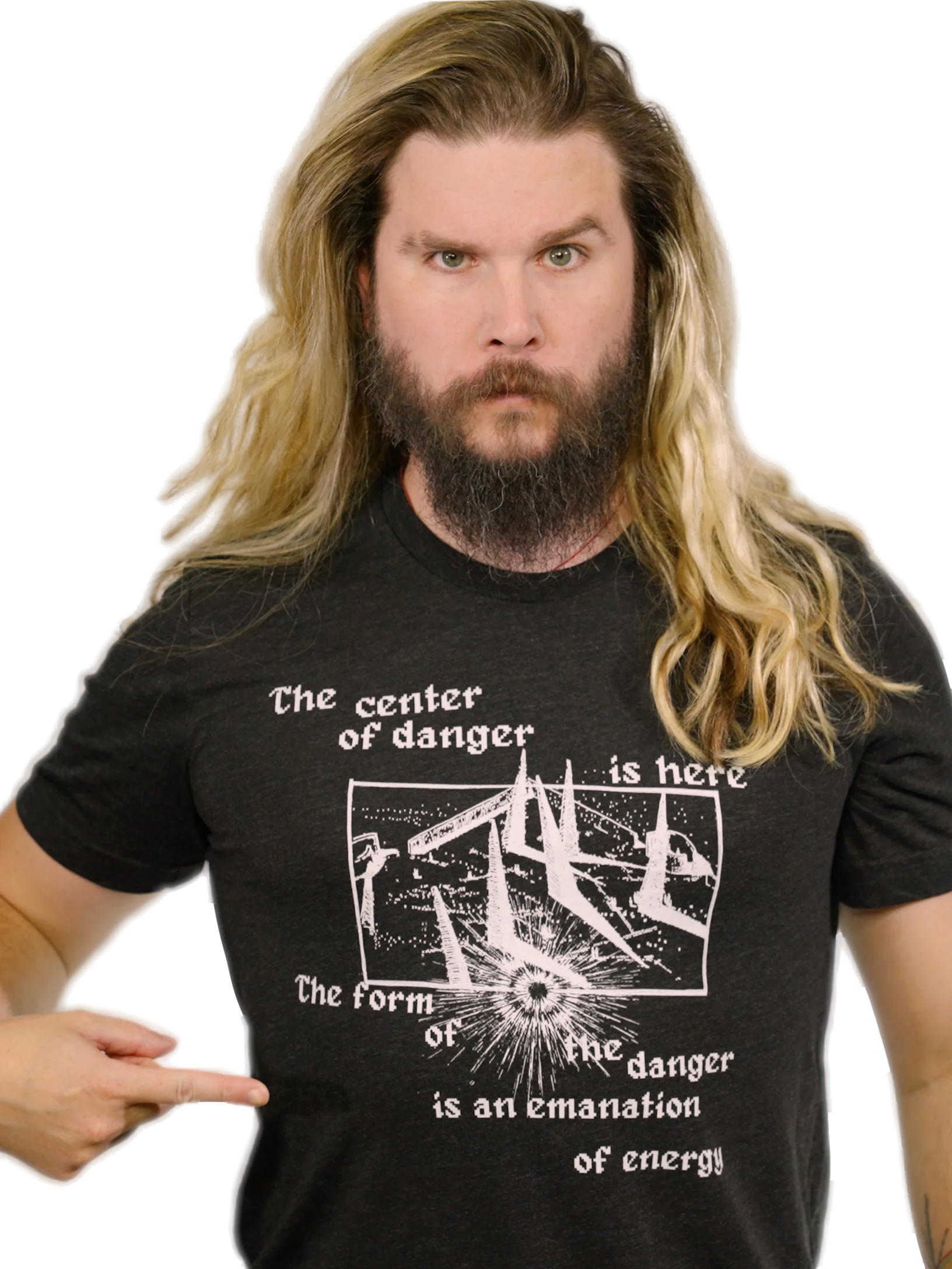 THE CENTER OF DANGER IS HERE (white) product image (1)
